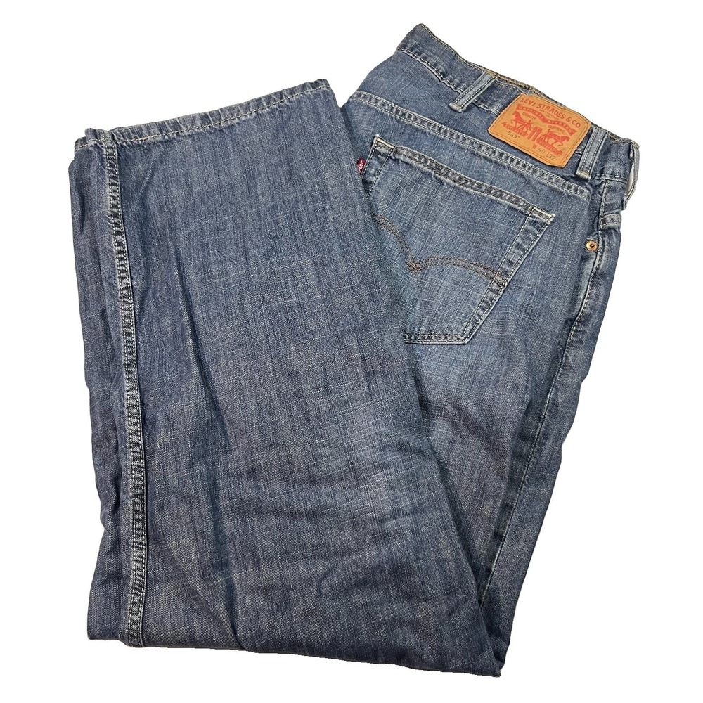 Levi's 569 Loose Straight Jeans Mens 40x32 Blue Denim Workwear Pants READ